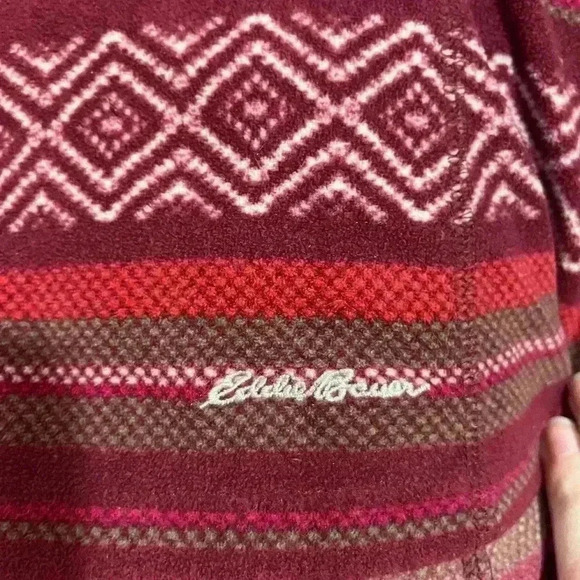Eddie Bauer colorful‎ tribal striped fleece like pullover quarterzip sweatshirt - Picture 9 of 9